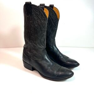 Nocona Women’s Black Leather Cowboy Boots Size 10.5